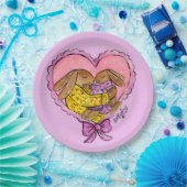 母と娘うさぎパーティープレートバビシャワー ペーパープレート (パーティー)