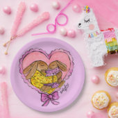 母と娘うさぎパーティープレートバビシャワー ペーパープレート (パーティー)