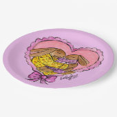 母と娘うさぎパーティープレートバビシャワー ペーパープレート (アングル)