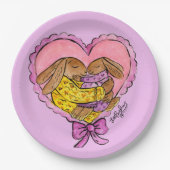 母と娘うさぎパーティープレートバビシャワー ペーパープレート (正面)