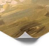 母と娘がビーチを歩く ポスター (角)