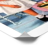 母と娘と完全な冷蔵庫とリンゴ ポスター (角)