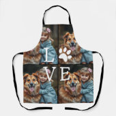母と娘と犬の愛のカスタム写真 エプロン (正面)