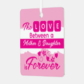 母と娘のために永遠にピンク メタルオーナメント (正面左)