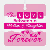 母と娘のために永遠にピンク メタルオーナメント (正面)