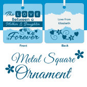 母と娘のために永遠に青 メタルオーナメント
