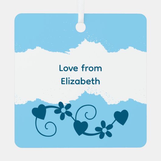 母と娘のために永遠に青 メタルオーナメント (裏面)