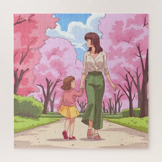 母と娘のひととき ジグソーパズル (縦)