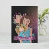 母と娘のイラストレーションフローラ誕生日カード シーズンカード (スタンド正面)