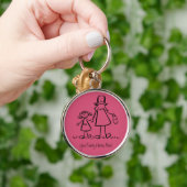 母と娘のカスタム家族の名前Keychain キーホルダー (手)