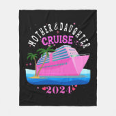 母と娘のクルーズ旅行 2024 フリースブランケット (正面)