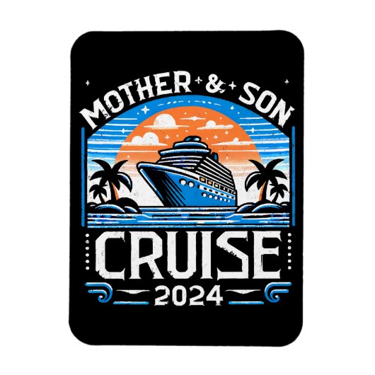 母と娘のクルーズ旅行 2024 マグネット (縦)