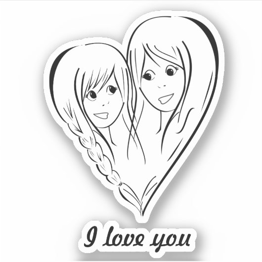 母と娘のシール シール (正面)