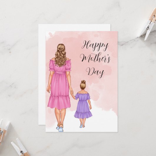 母と娘のデイカード カード (正面/裏面インサイチュ)