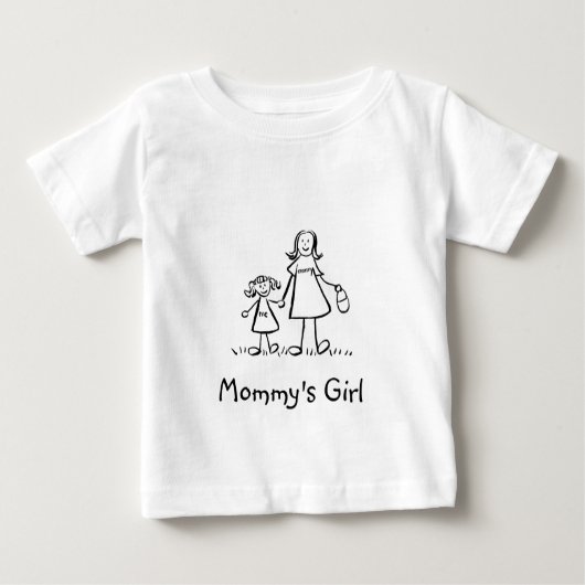 母と娘のモミーの娘のファミリーアートシャツ ベビーTシャツ (正面)