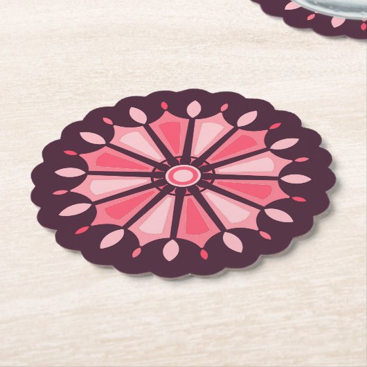 母と娘の姉妹の友人のための花の贈り物先生 ペーパーコースター (アングル)