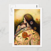 母と娘の幸せな母絵画の日 ポストカード (正面/裏面)