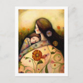 母と娘の幸せな母絵画の日 ポストカード (正面)