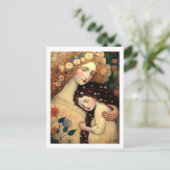 母と娘の幸せな母絵画の日 ポストカード (スタンド正面)