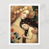 母と娘の幸せな母絵画の日 ポストカード (正面)