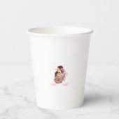 母と娘の愛のイラストレーション:紙カップ 紙コップ (裏面)