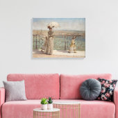 母と娘の歩くはイタリアの橋の上 キャンバスプリント (インサイチュ (リビング))