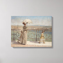 母と娘の歩くはイタリアの橋の上