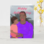 母と娘の母の日のカード カード (黄色い花)