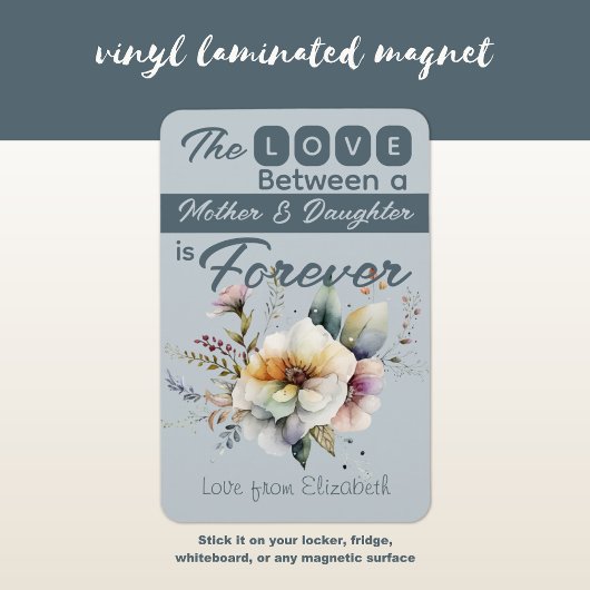 母と娘の永遠のフローラ青 マグネット