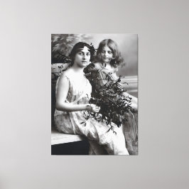 母と娘の永遠のポートレート キャンバスプリント