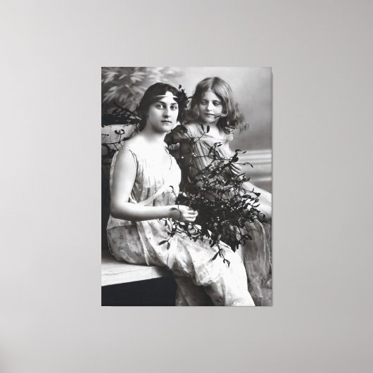 母と娘の永遠のポートレート キャンバスプリント (正面)