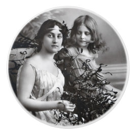 母と娘の永遠のポートレート セラミックノブ