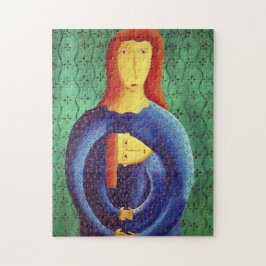 母と娘の現代アート絵画 ジグソーパズル