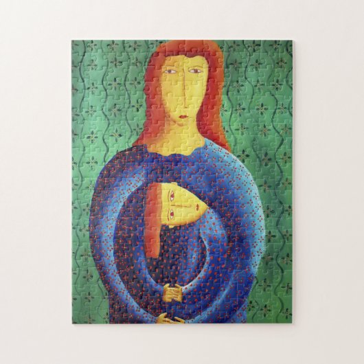 母と娘の現代アート絵画 ジグソーパズル (縦)