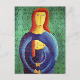 母と娘の現代アート絵画 ポストカード