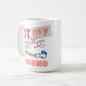 母と娘の紫色のドレスイラストレーション コーヒーマグカップ (正面左)