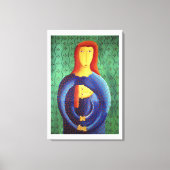 母と娘の絵 現代アート キャンバスプリント (正面)