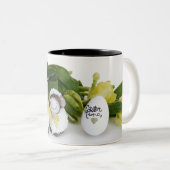 母と娘の羊のイースター ツートーンマグカップ (正面右)