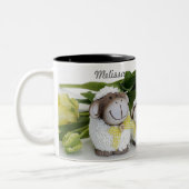 母と娘の羊のイースター ツートーンマグカップ (左)