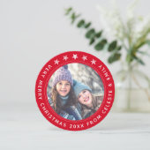 母と娘の赤カスタマイズクリスマス シーズンカード (スタンド正面)