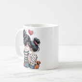 母と娘のAラインのアート家族ユニークギフト コーヒーマグカップ (正面左)