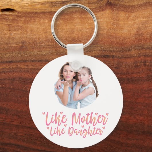 母と娘は似るもの、世界にひとつの特別なプレゼント、ママへのギフト キーホルダー (正面)