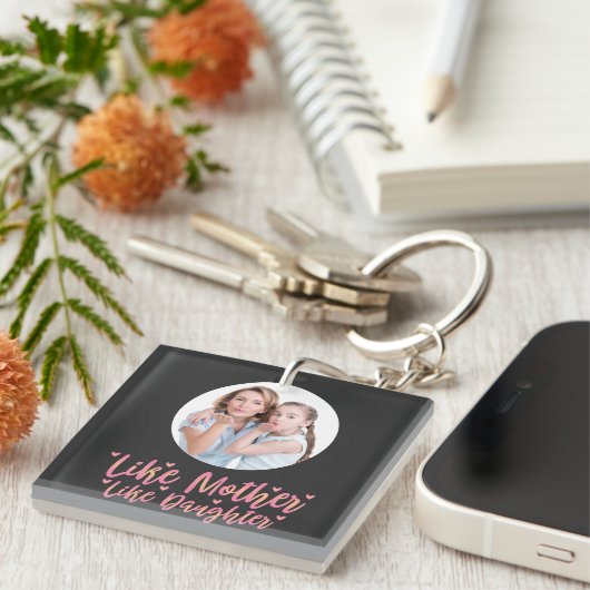 母と娘は似るもの、世界に一つだけの特別なプレゼント、ママへのギフト キーホルダー (正面右)