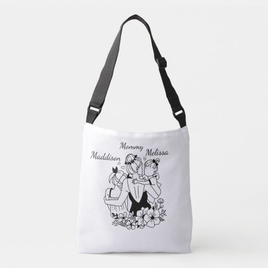 母と娘は名を連ねて芸を並べる クロスボディバッグ (正面)