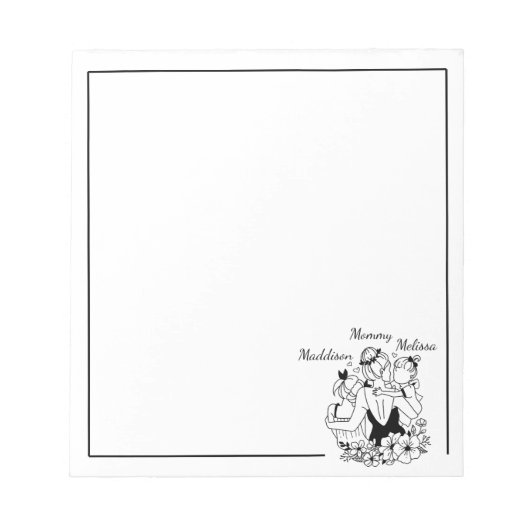 母と娘は名を連ねて芸を並べる ノートパッド (正面)