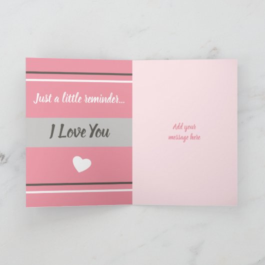 母と娘は君を愛しているピンクとグレー カード (内部)