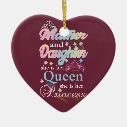 母と娘は彼女の女王だ セラミックオーナメント (正面)