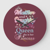 母と娘は彼女の女王だ ラージ壁時計 (正面)