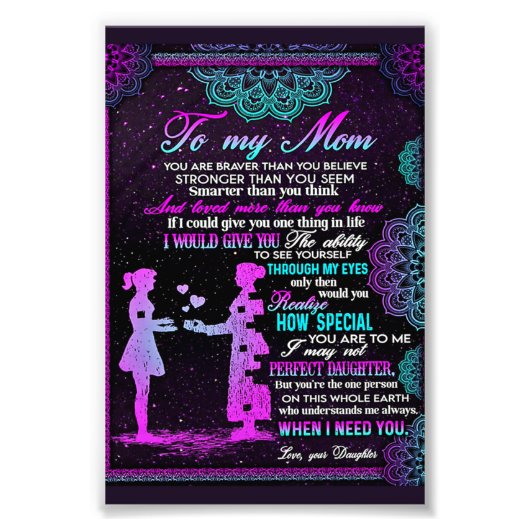 母と娘への贈り物、母への贈り物アイディア フォトプリント            (正面)