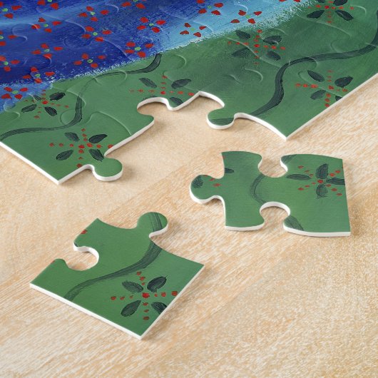 母と娘コンテンポラリーのア絵画ート ジグソーパズル (側面)